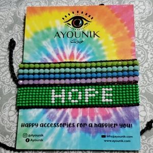 AYOUNIK Hope & Crystal Beaded Bracelet Set